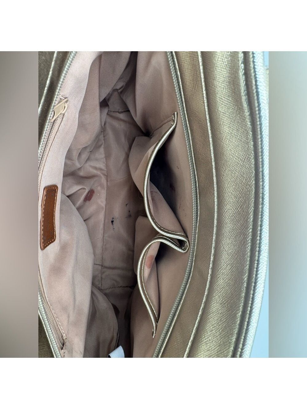 Nine West Gunmetal Champagne Gold Shoulder Bag Like New - Picture 5 of 6